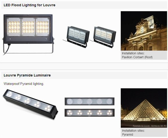 LED-Lampen beleuchten die Louvre-Pyramide