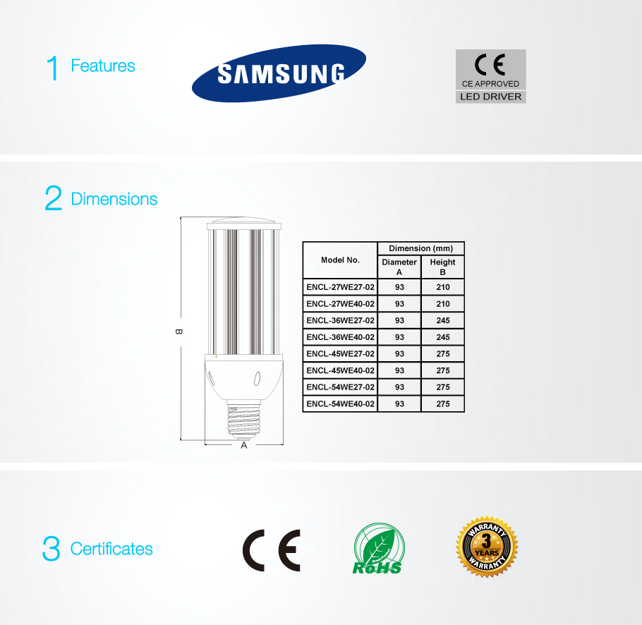 Staubdicht LED-Mais-Licht